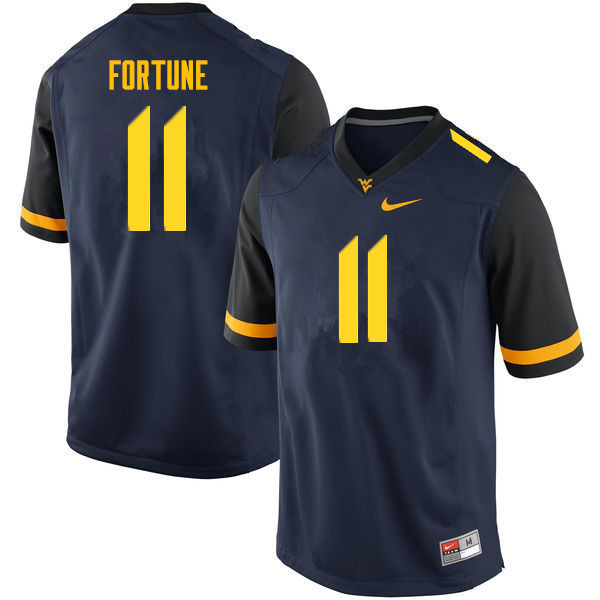 NCAA Men's Nicktroy Fortune West Virginia Mountaineers Navy #11 Nike Stitched Football College Authentic Jersey JX23P47TI